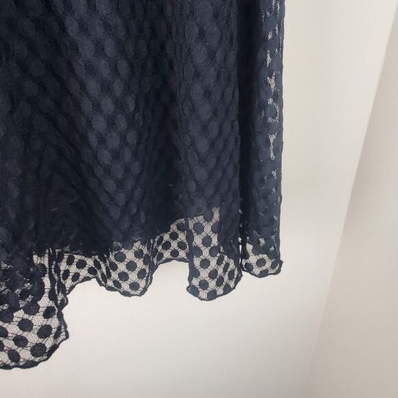 SOPRANO Black on Black Polka Dot Mesh Swing Dress | Small - Picture 6 of 10